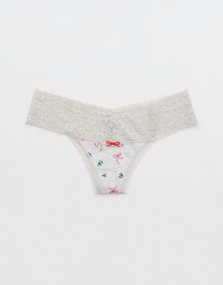 Superchill Vintage Lace Cotton Thong Underwear