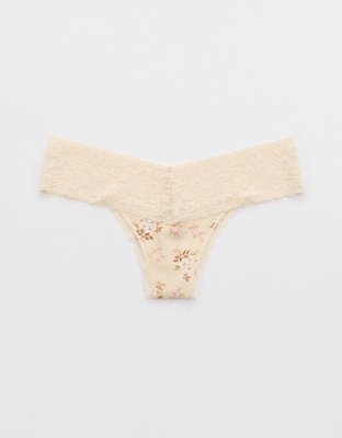 Superchill Vintage Lace Cotton Thong Underwear