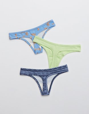 Aerie Cotton Thong Underwear 3-Pack