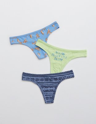 Aerie Cotton Thong Underwear 3-Pack