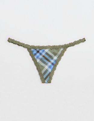 Superchill Cotton with Lace Thong Underwear