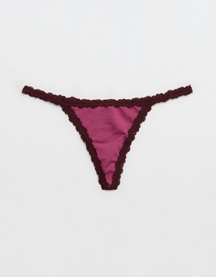 Superchill Cotton with Lace Thong Underwear