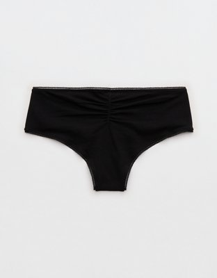 Superchill Cotton Ruched Picot Cheeky Underwear