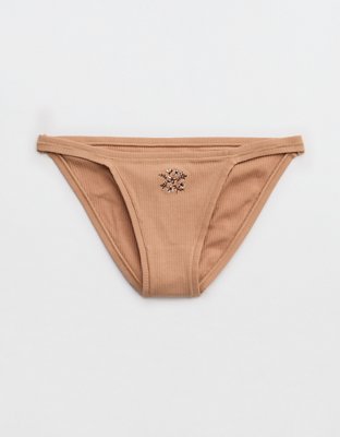 水着・ビーチグッズその他 SAINT LAURENT Lacing bikini briefs Beige Superchill Cotton Rib String Bikini Underwear