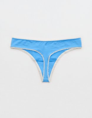 Superchill Cotton Picot Thong Underwear
