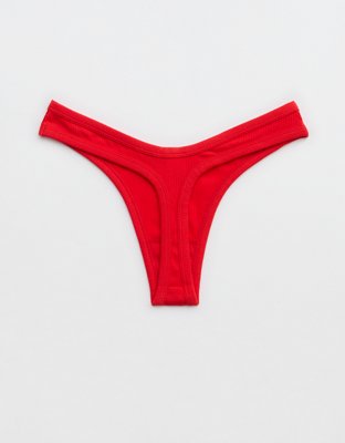 Superchill Cotton Rib Thong Underwear | Aerie