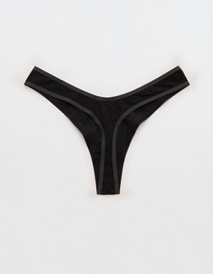 Superchill Cotton Zebra Jacquard Thong Underwear | Aerie