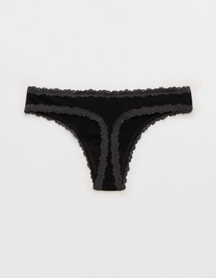 Superchill Cotton with Lace Thong Underwear