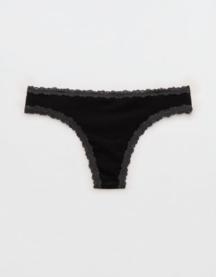 Superchill Cotton with Lace Thong Underwear