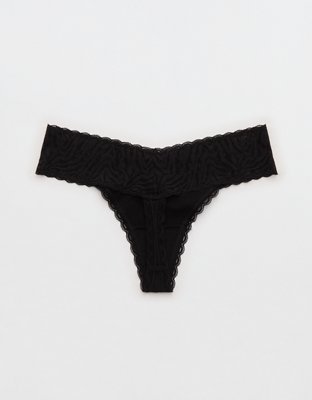 Superchill Cotton Zebra Lace Thong Underwear