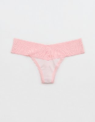 Superchill Cotton Zebra Lace Thong Underwear