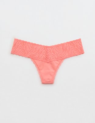 Superchill Cotton Zebra Lace Thong Underwear