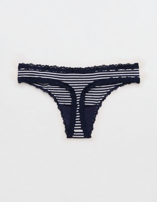 Superchill Cotton with Lace Thong Underwear