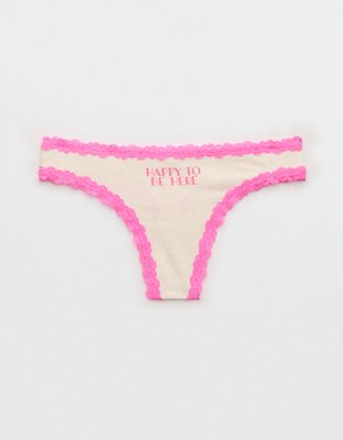 Superchill Cotton with Lace Thong Underwear