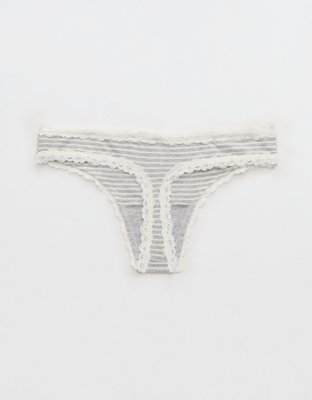 Superchill Cotton with Lace Thong Underwear