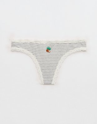 Superchill Cotton with Lace Thong Underwear