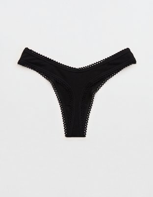 Superchill Ropa Interior Estilo Tanga de Algodón con Encaje
