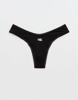 Superchill Ropa Interior Estilo Tanga de Algodón con Encaje