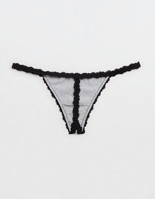 Superchill Cotton with Lace Thong Underwear