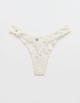 Superchill Cotton Pointelle Lace Thong Underwear