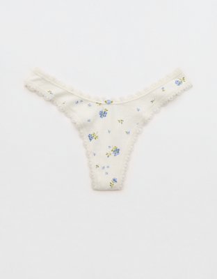 Superchill Cotton Pointelle Lace Thong Underwear