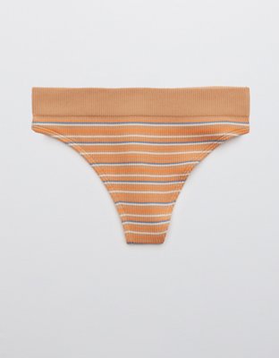 Aerie Ribbed Seamless High Cut Thong Underwear