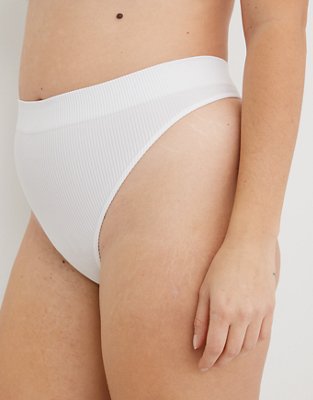 Aerie Ribbed Seamless High Cut Thong Underwear