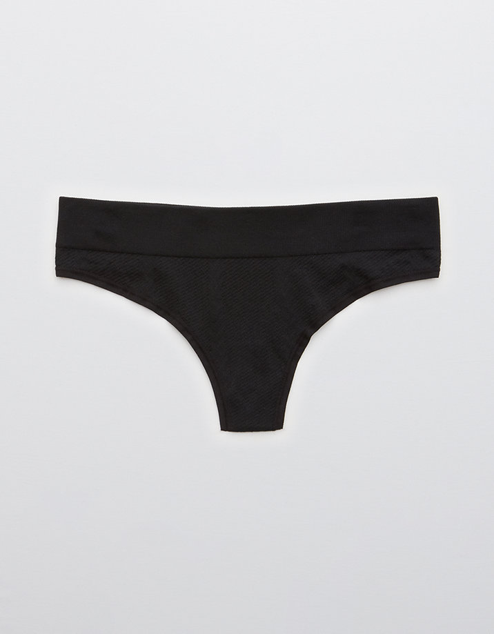 Aerie Seamless Cableknit Thong Underwear