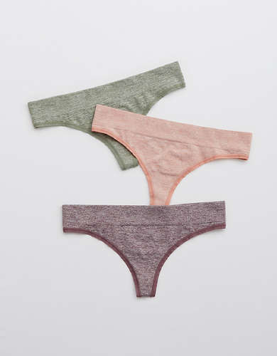 Aerie Seamless Thong Underwear 3-Pack