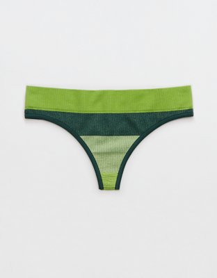 Aerie Green Tye Dye Thong Size Small