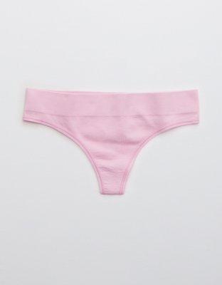 Aerie Ribbed Seamless Heather Thong Underwear