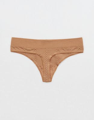 Aerie Seamless Cable Thong Underwear