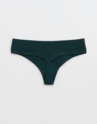 Aerie Seamless Cable Thong Underwear