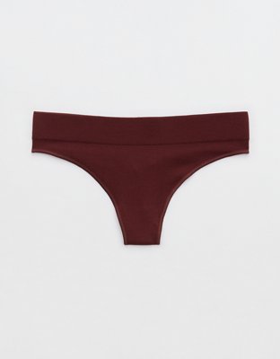 Aerie BRAND NEW Maroon Thong Size M