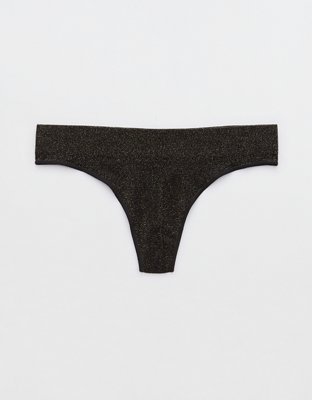 Aerie Island Breeze Lace Lurex Thong Underwear