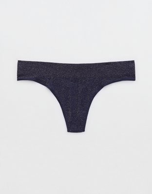 Aerie Island Breeze Lace Lurex Thong Underwear