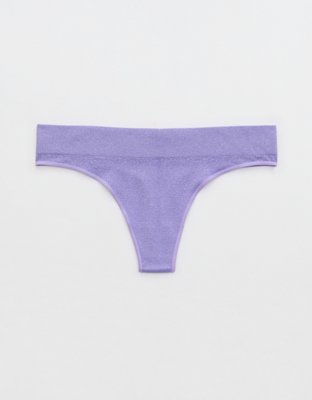 Aerie SMOOTHEZ Mesh High Cut Thong - Medium - AE Purple Panty