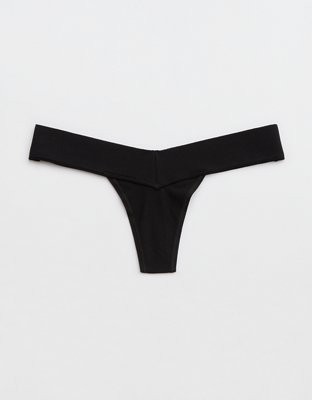 Aerie High Cut Cotton Mesh Thong Underwear