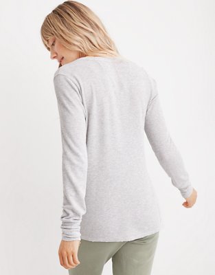 Aerie Waffle Long Sleeve Henley T-Shirt