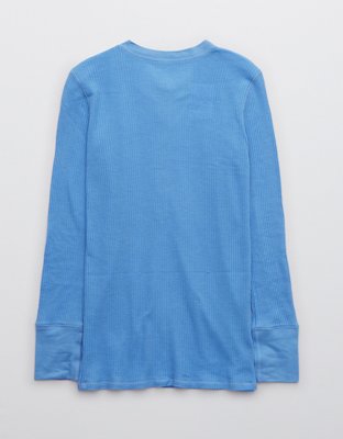 Женские футболки Aerie Heart-Eyes Waffle Henley Long Sleeve T-Shirt — фото 4