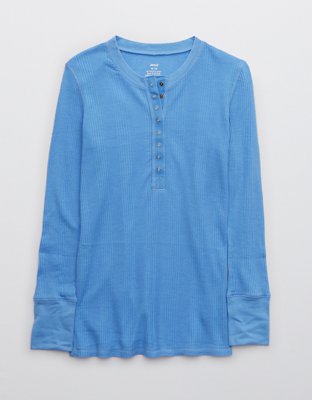 Женские футболки Aerie Heart-Eyes Waffle Henley Long Sleeve T-Shirt — фото 3
