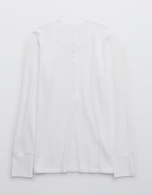 Aerie Heart-Eyes Waffle Henley Long Sleeve T-Shirt