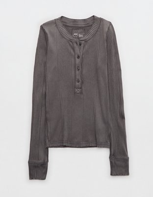Aerie Road Trip Long Sleeve Henley T-Shirt