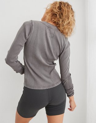 Aerie Road Trip T-shirt manga larga con cuello henley