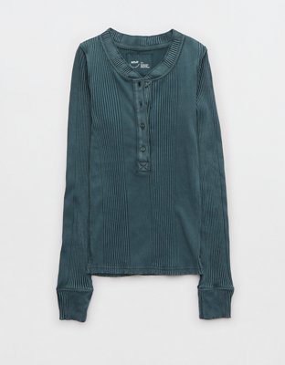 Aerie RoadTrip T-shirt con cuello henley