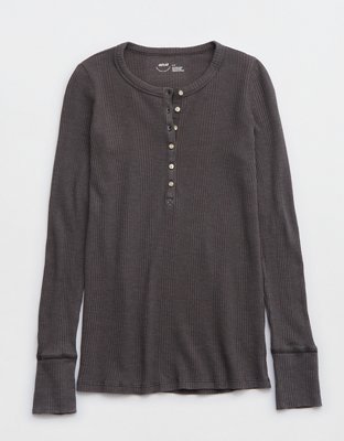 Aerie Ribbed Henley Long Sleeve T-Shirt, After 5 Months at Home, I Finally  Found the Comfiest Loungewear