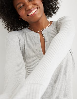 Aerie Road Trip Long Sleeve Henley T-Shirt