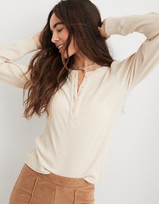 Aerie Road Trip Long Sleeve Henley T-Shirt