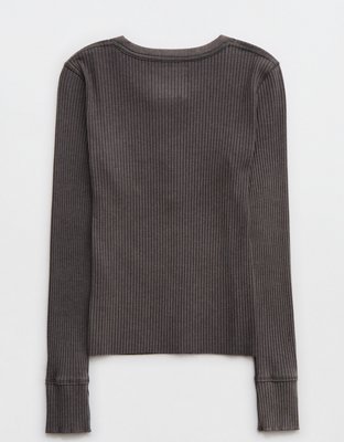 Aerie Fireside Long Sleeve Henley T-Shirt
