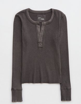 Aerie Fireside Long Sleeve Henley T-Shirt